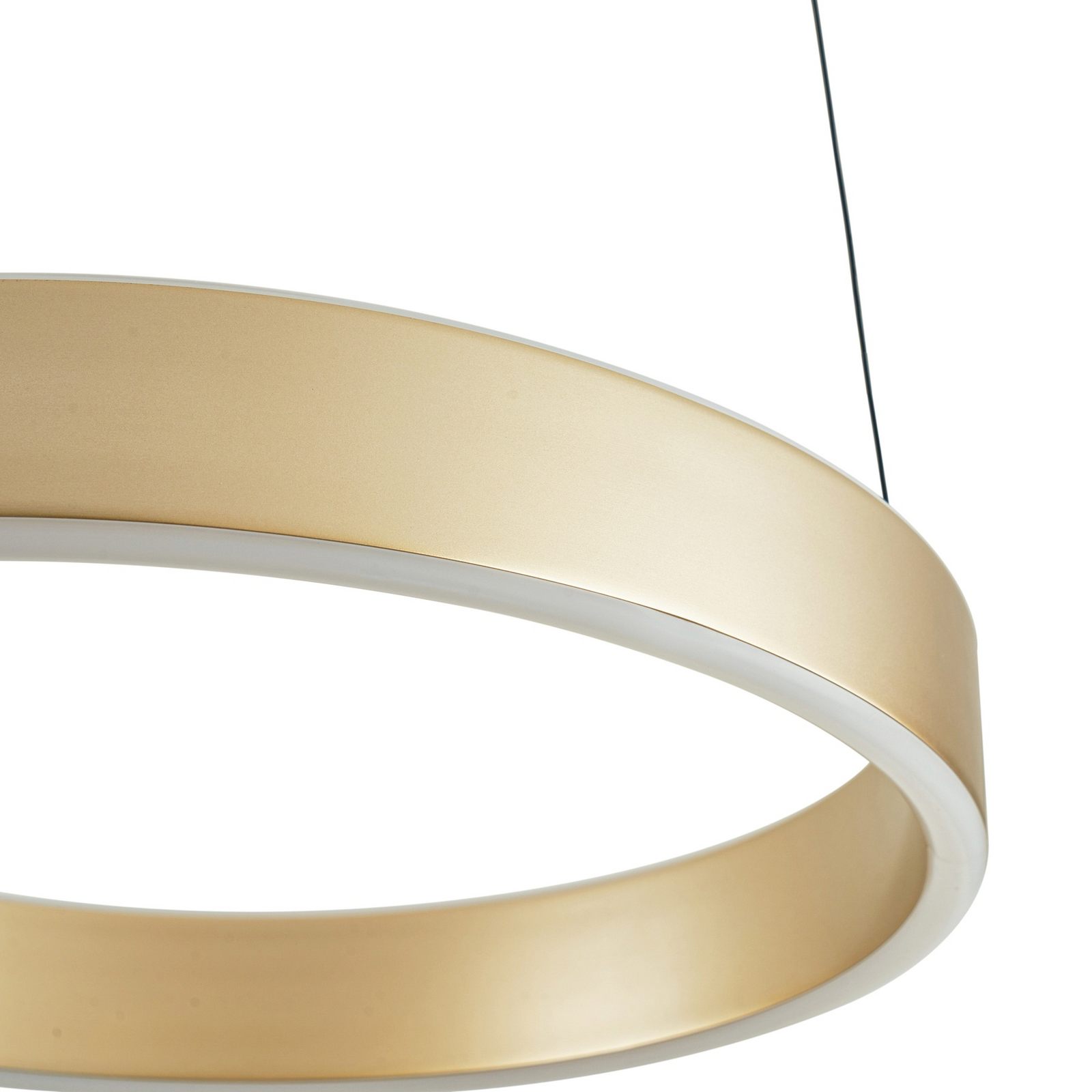 Lucande LED висяща лампа Tindra, Ø 40 cm, златна, с регулируема яркост