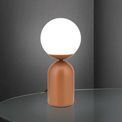 Lampada da tavolo Stanley, rosso corallo, altezza 32 cm, ceramica/vetro