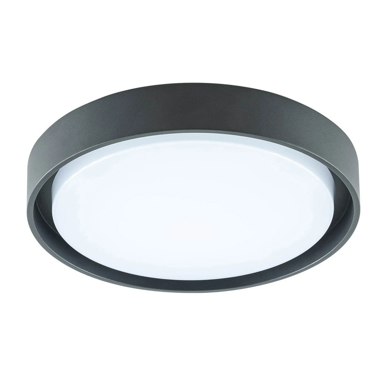 Plafonnier d'extérieur LED EVN Tectum, anthracite, Ø 25 cm