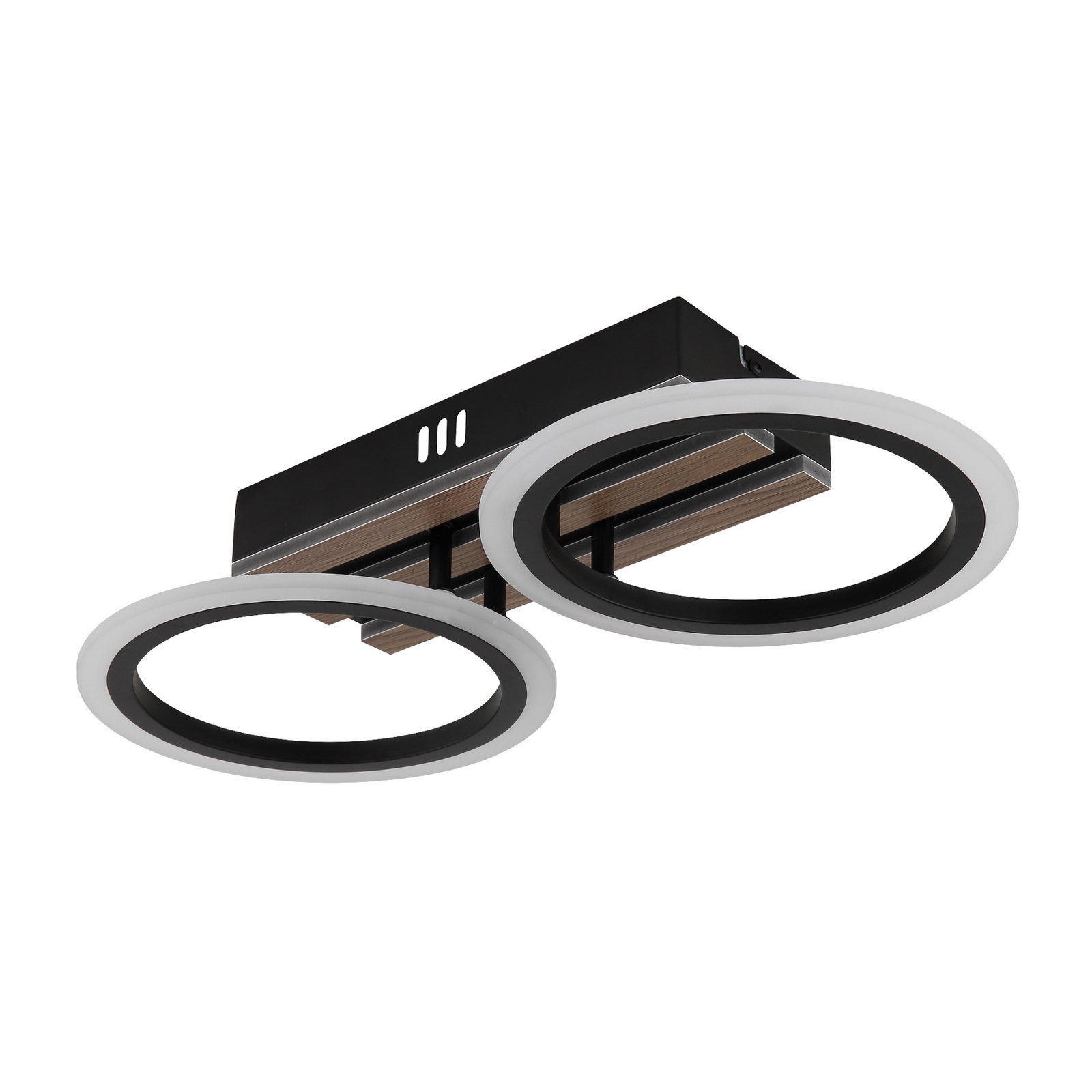 LED lubų lempa „Blevins“ 2-flg. juoda/medžio imitacija, ilgis 46 cm LED lubų lempa „Blevins“ 2-flg. juoda/medžio imitacija, ilgis 46 cm