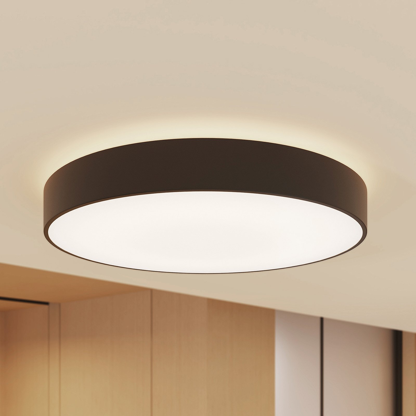 Arcchio Vanida LED ceiling lamp, black, 60 cm
