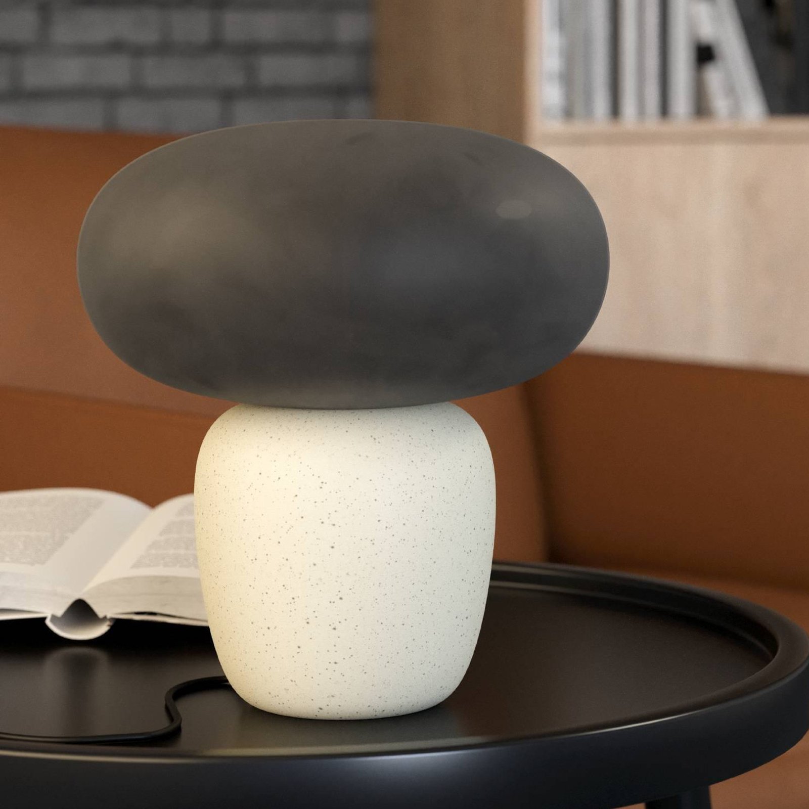 Lampa stołowa Cahuama, czarny/biały, ceramika