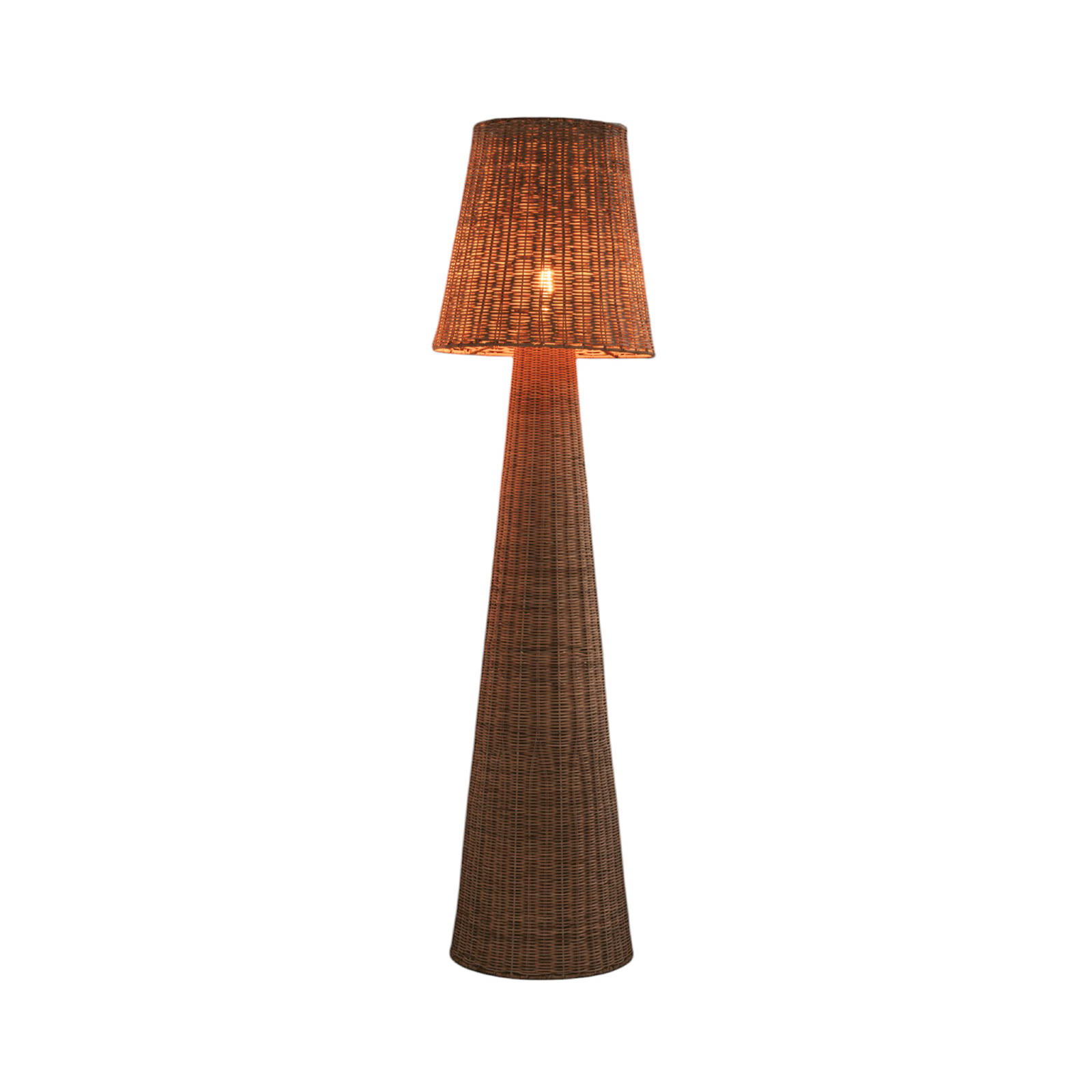 Newgarden Stehleuchte Lola, holzfarben, Rattan, IP54