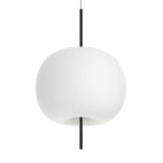 kdln Kushi hanglamp, zwart/wit, Ø 43 cm, dimbaar