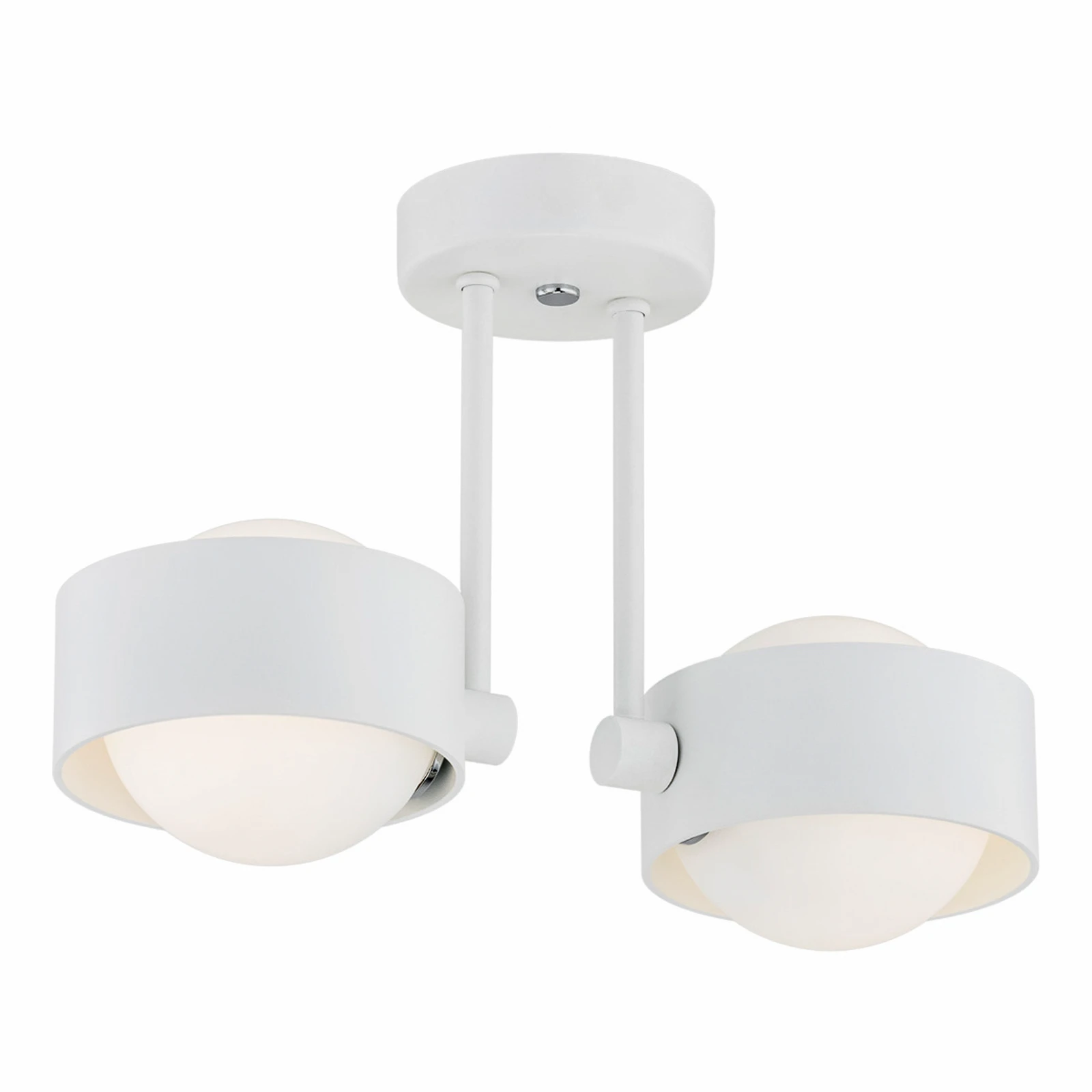 Plafonnier Mado en acier, blanc, à 2 lampes