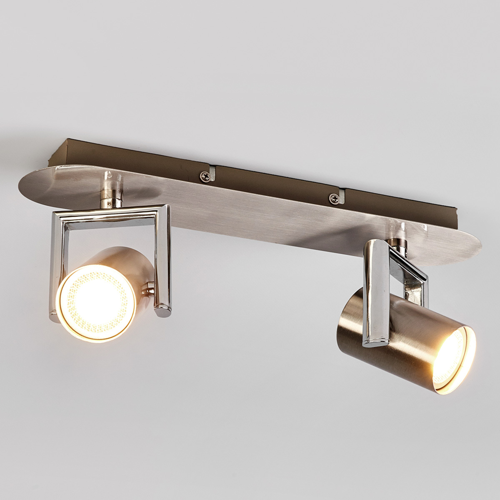 Lindby Gu10 LED-spotlys Luciana med 2 lys - moderne spotter i tak - takspot Gangomr?de - metall