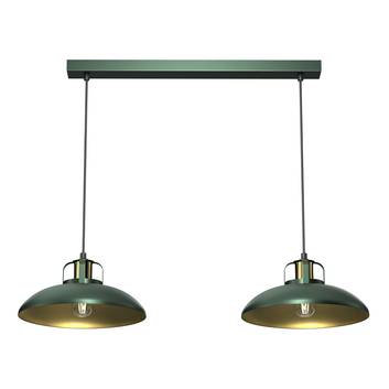 Lampada a sospensione Felix, verde/oro, 2 luci