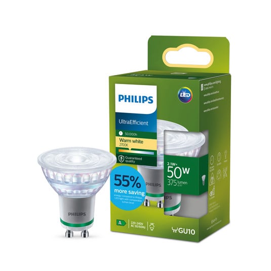 Philips GU10 LED reflektor 2.1W 375lm 2.700K