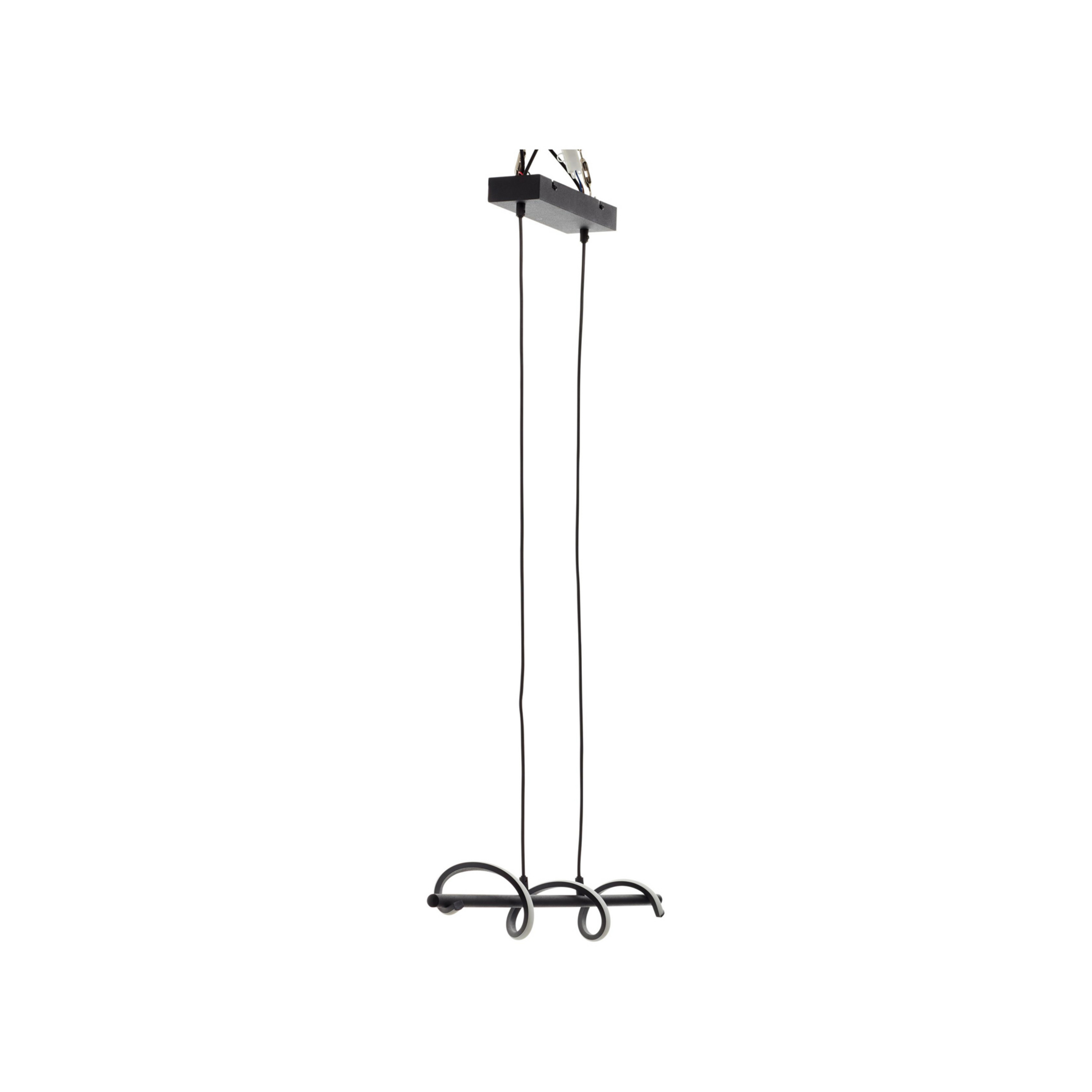 Eunice LED-pendel, længde 80 cm, sort, metal