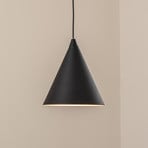 Závěsné světlo tvar, černá, kov, Ø 24 cm, kužel, E27