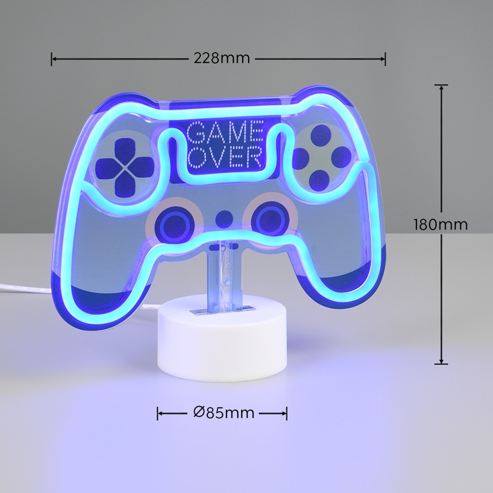 LED-Tischlampe Control, blau, Breite 22,8 cm, Kunststoff