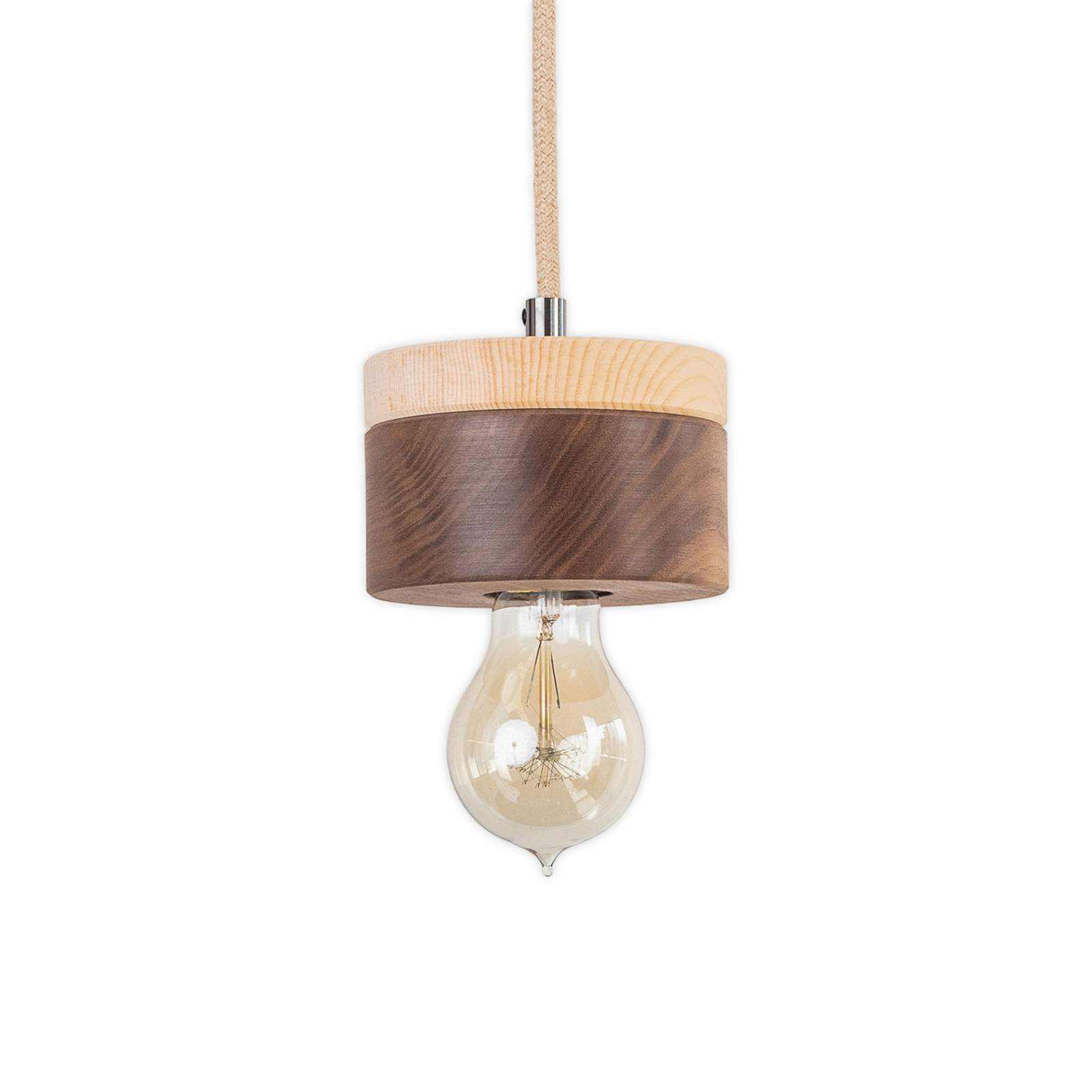 ALMUT 0239 hanging light, vegan, walnut/Swiss pine