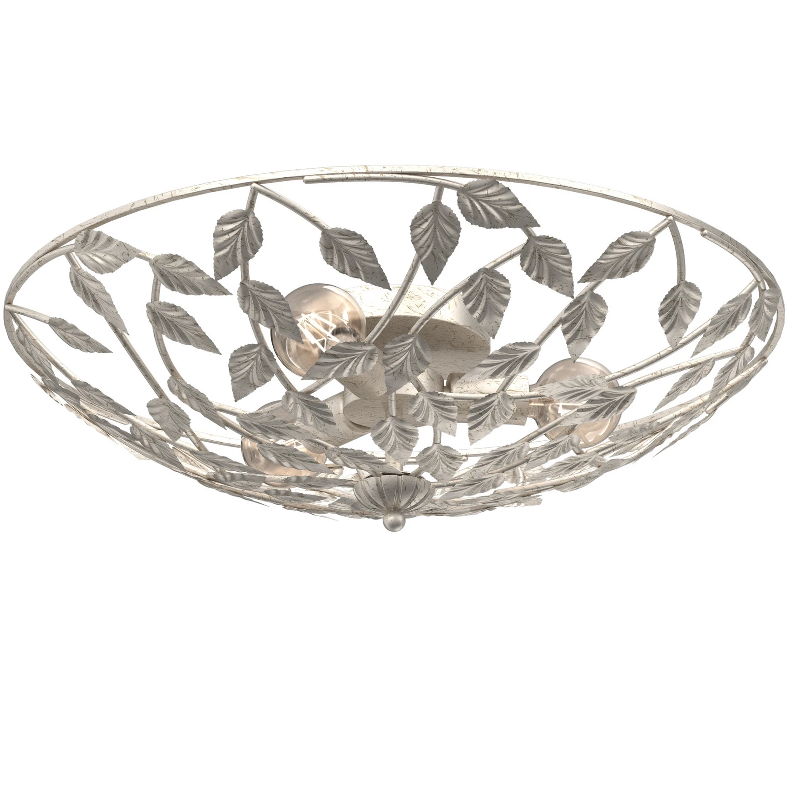 Plafonnier Arion, crème/or patiné, Ø 63 cm, acier
