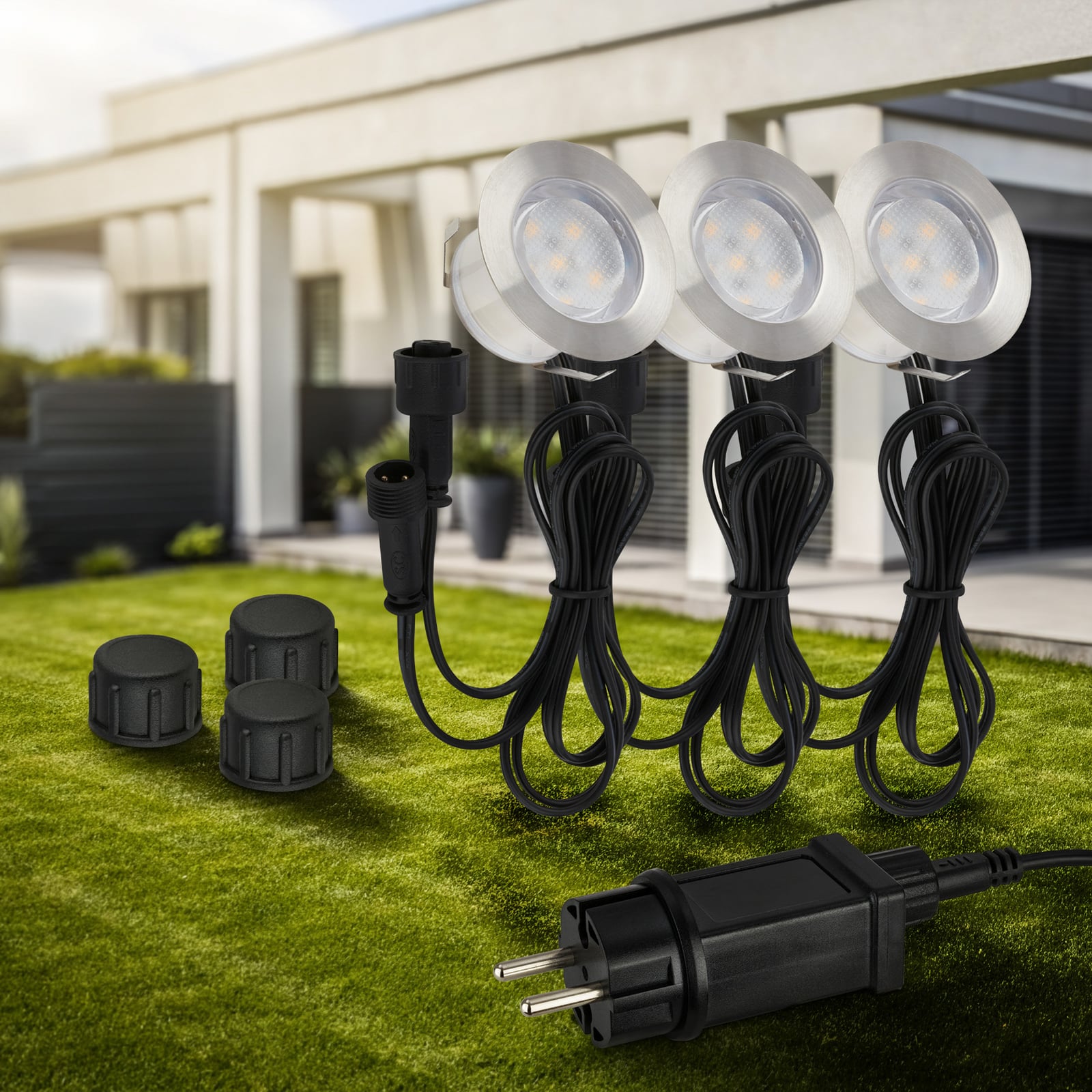 LED iebūvējamais prožektors 3914032 IP67 12 V, 3 gab. sākuma komplekts, 4,5 cm,