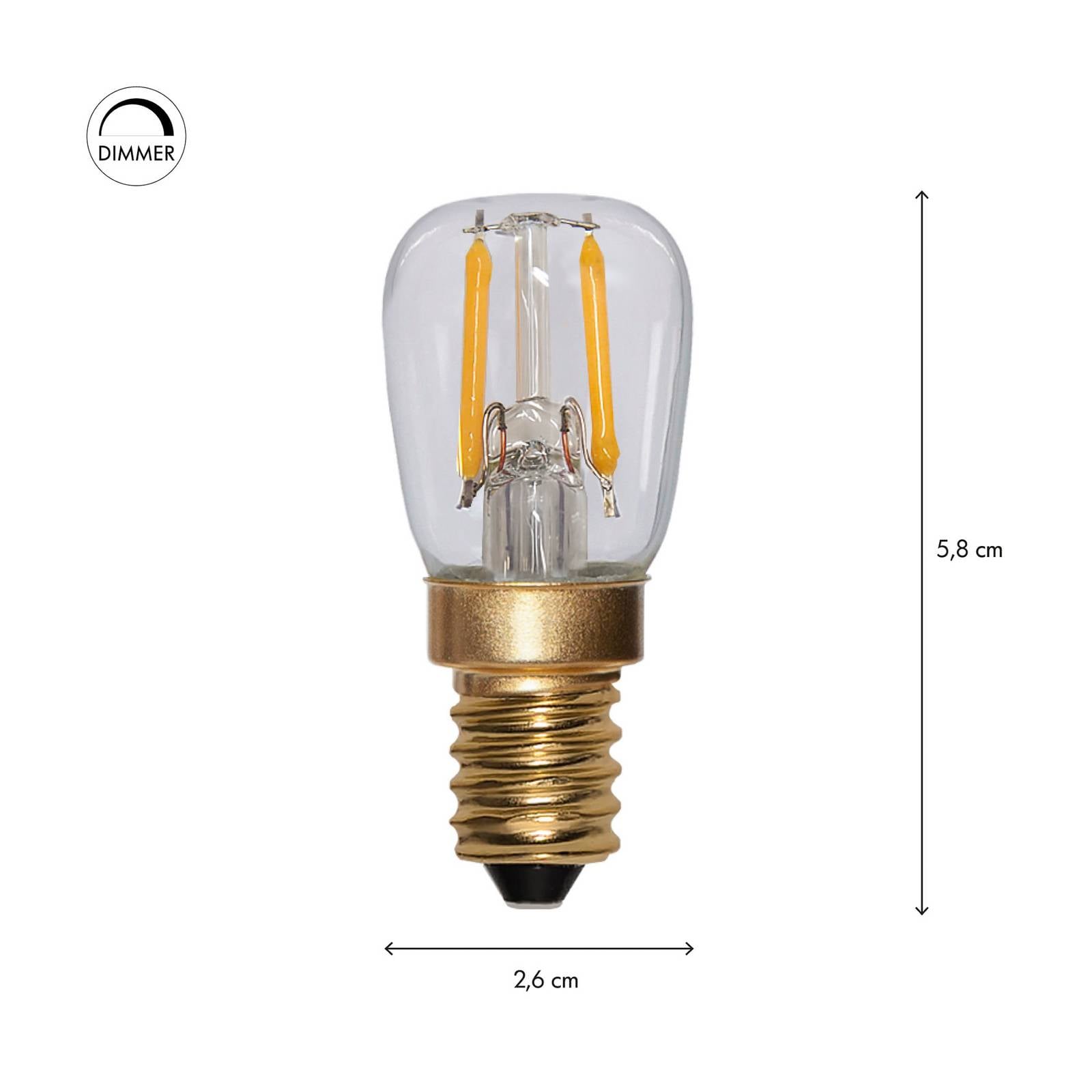 Żarówka LED Soft Glow, E14, 150 lm, 2,2 W, 2100 K, przezroczysta, ściemniana.