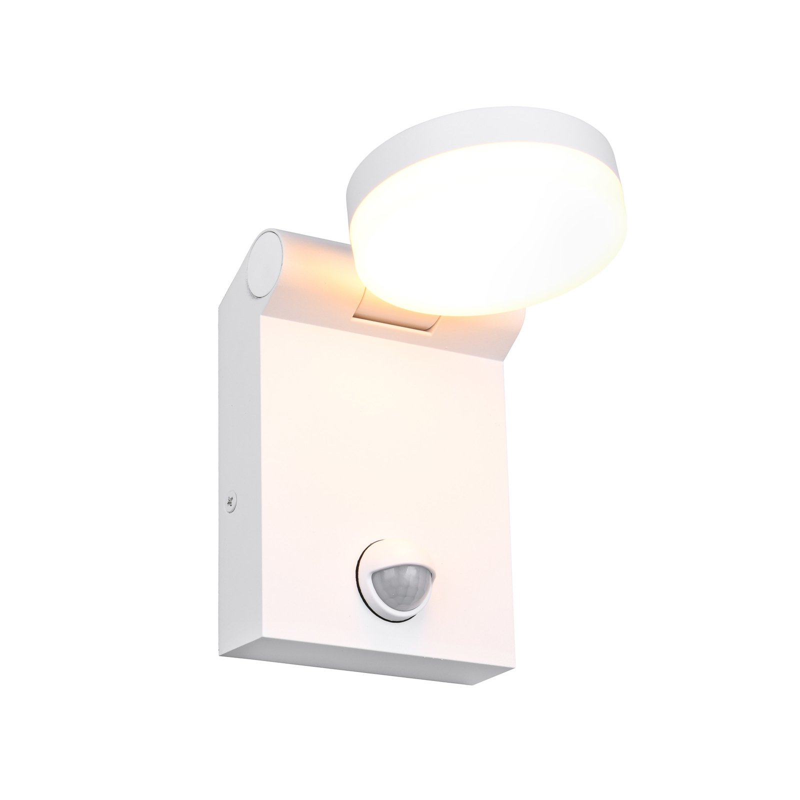 Vonkajšie nástenné svietidlo LED Adour, matná biela, senzor, naklápacie,