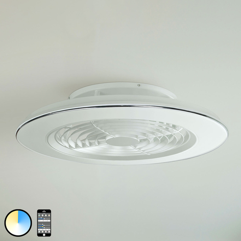 Deckenventilator Alisio, LED, App-steuerbar, weiß