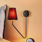 Vegglampe Victoria med tekstilskjerm svart/gull