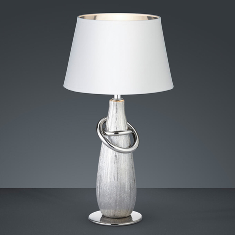 Thebes – bordlampe med sølvfarget keramikkfot