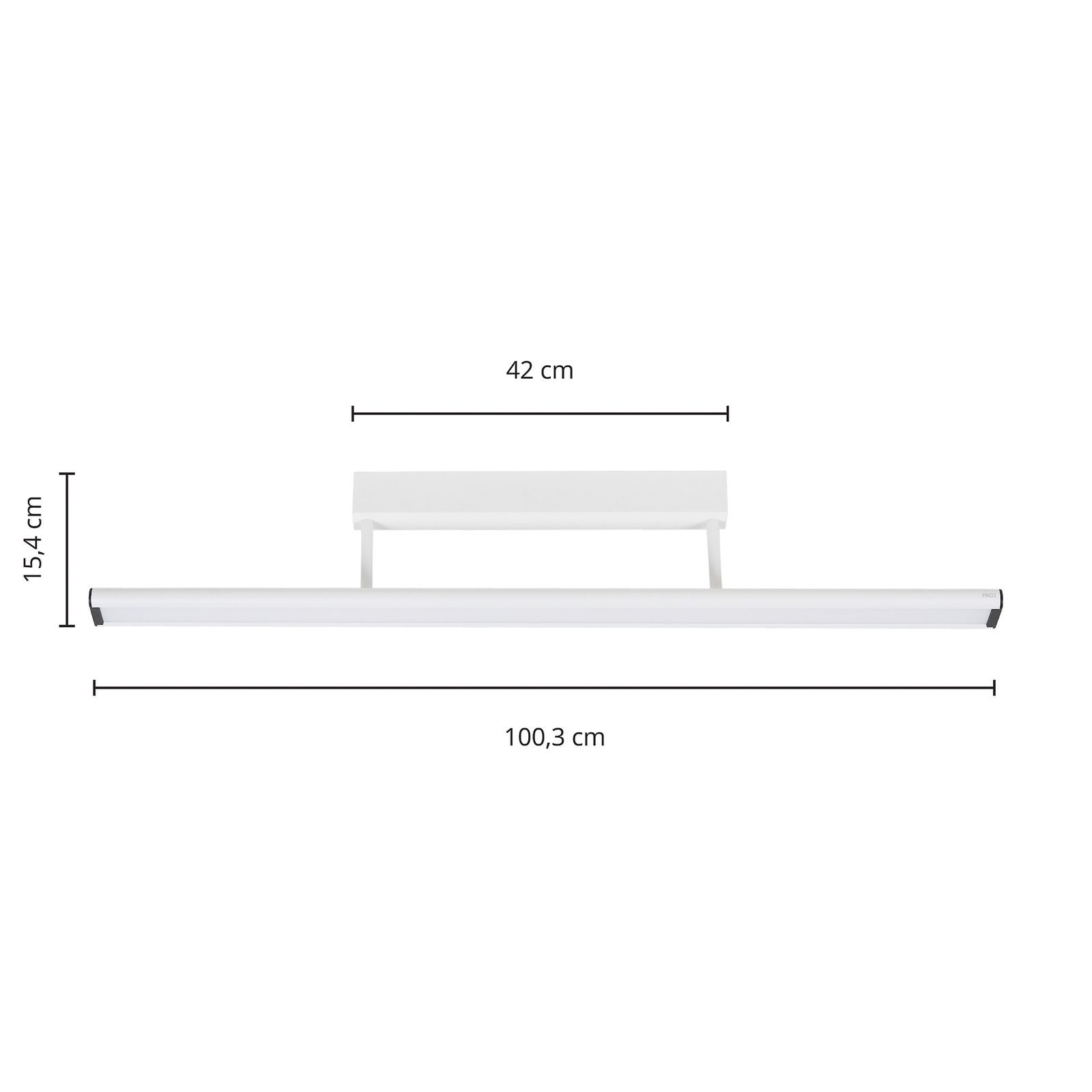 Prios Yuela LED-Deckenlampe, DALI, 100 cm, silber