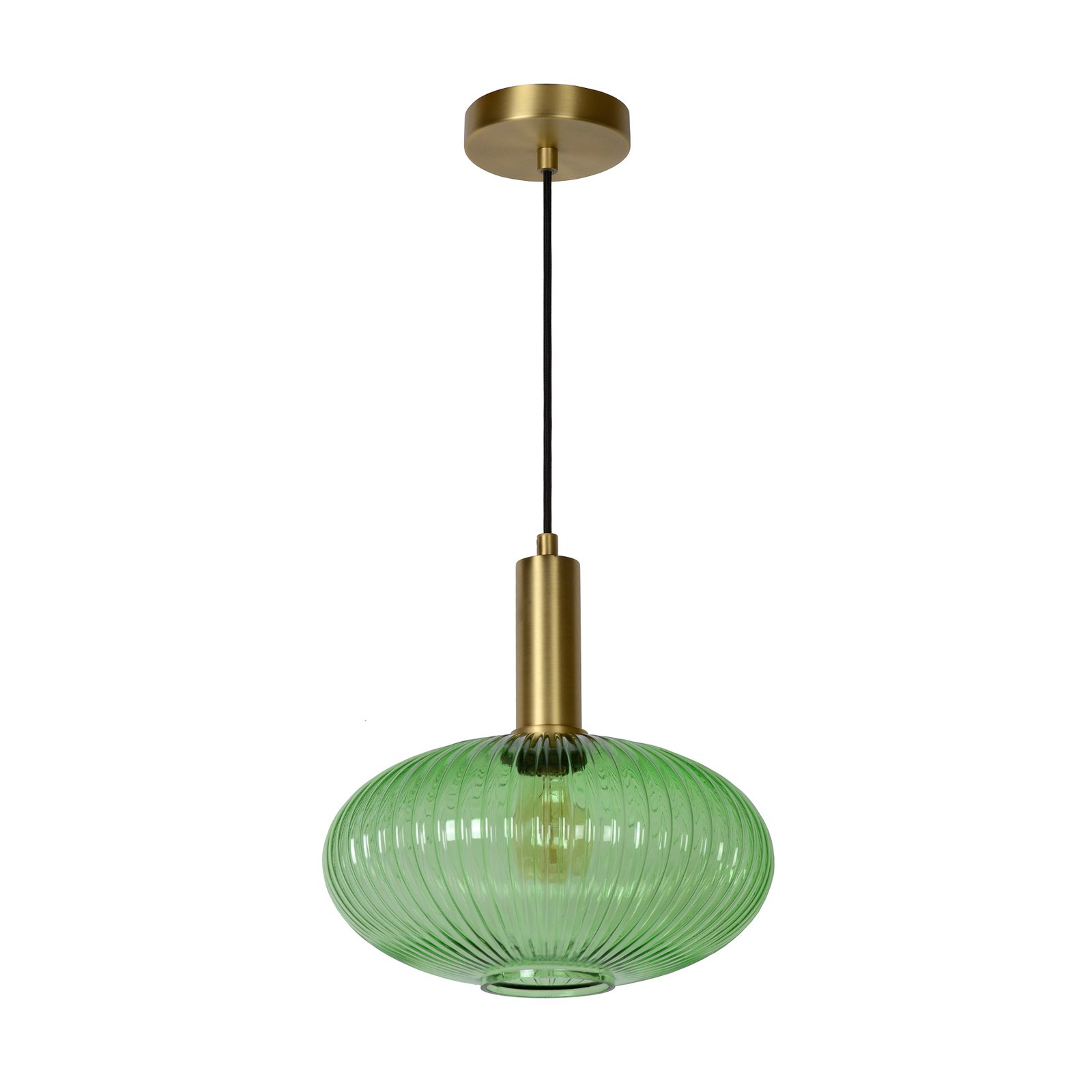 Glazen hanglamp Maloto, Ø 30 cm, groen