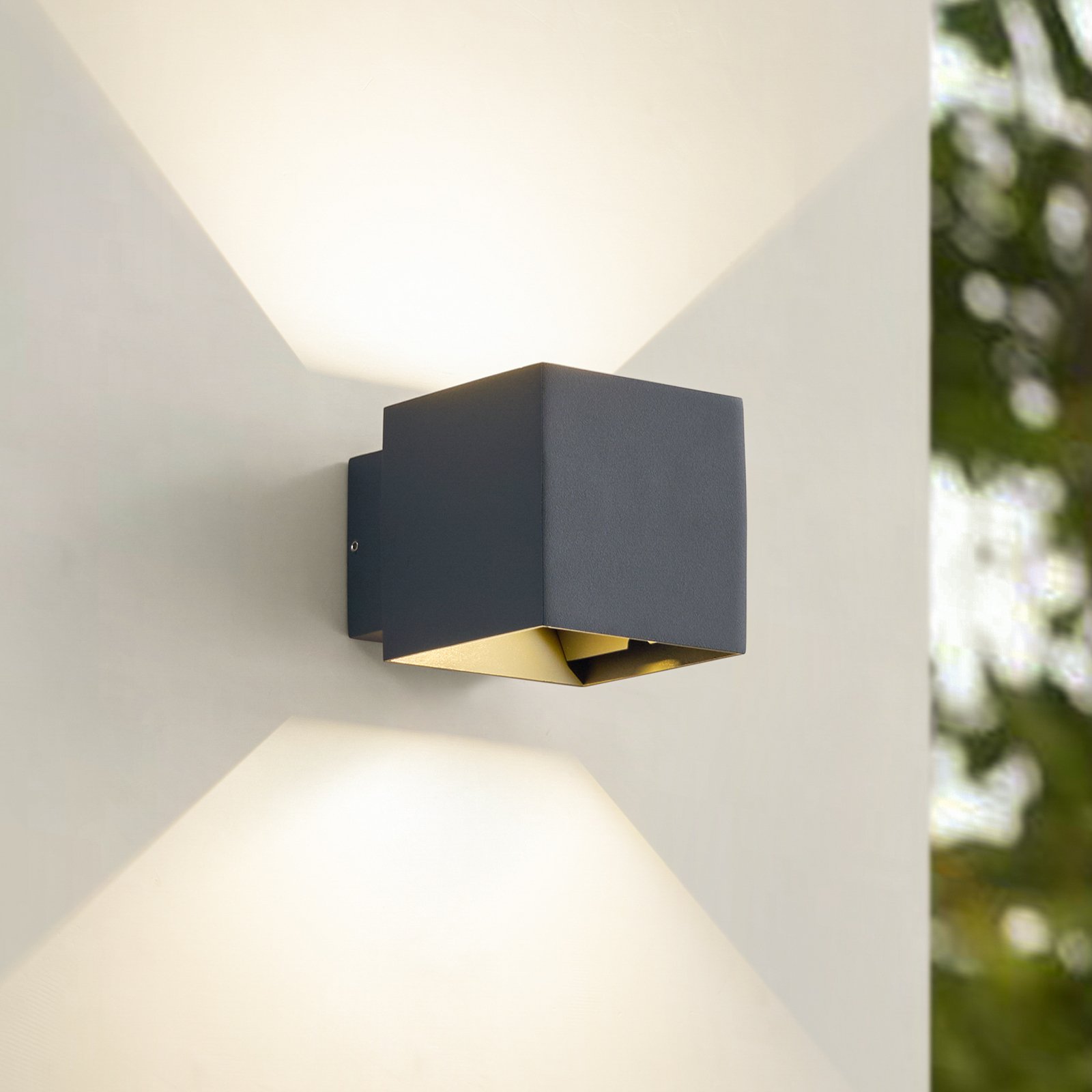 Lindby Esani LED outdoor wall light, anthracite, up/down, IP54