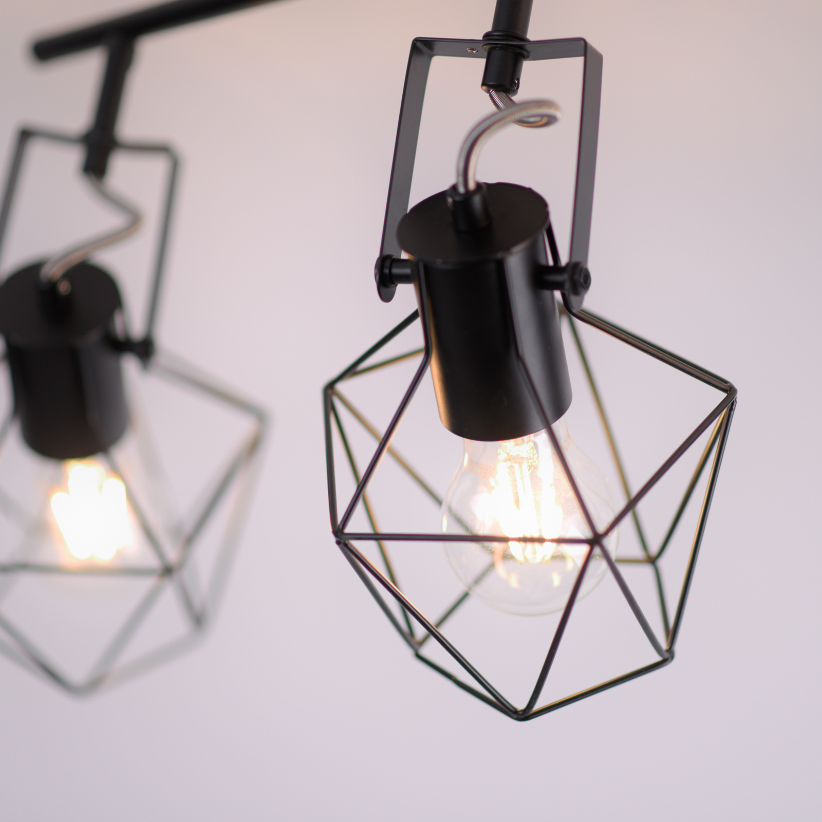Mennyezeti lámpa Jaro állítható fekete/fa 4-fényű 4 lámpa