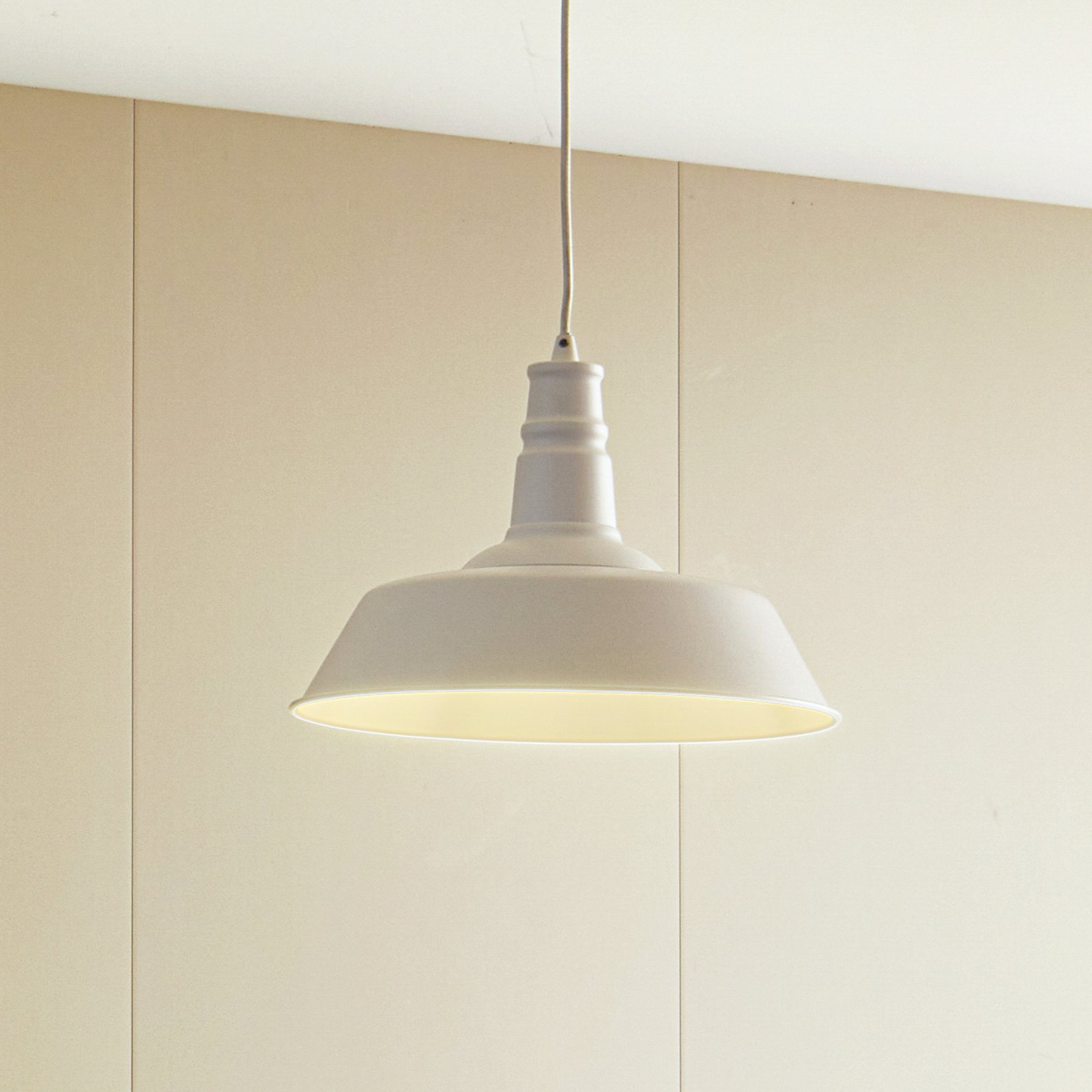 Lindby Laylan pendant light, white, Ø 36 cm, metal