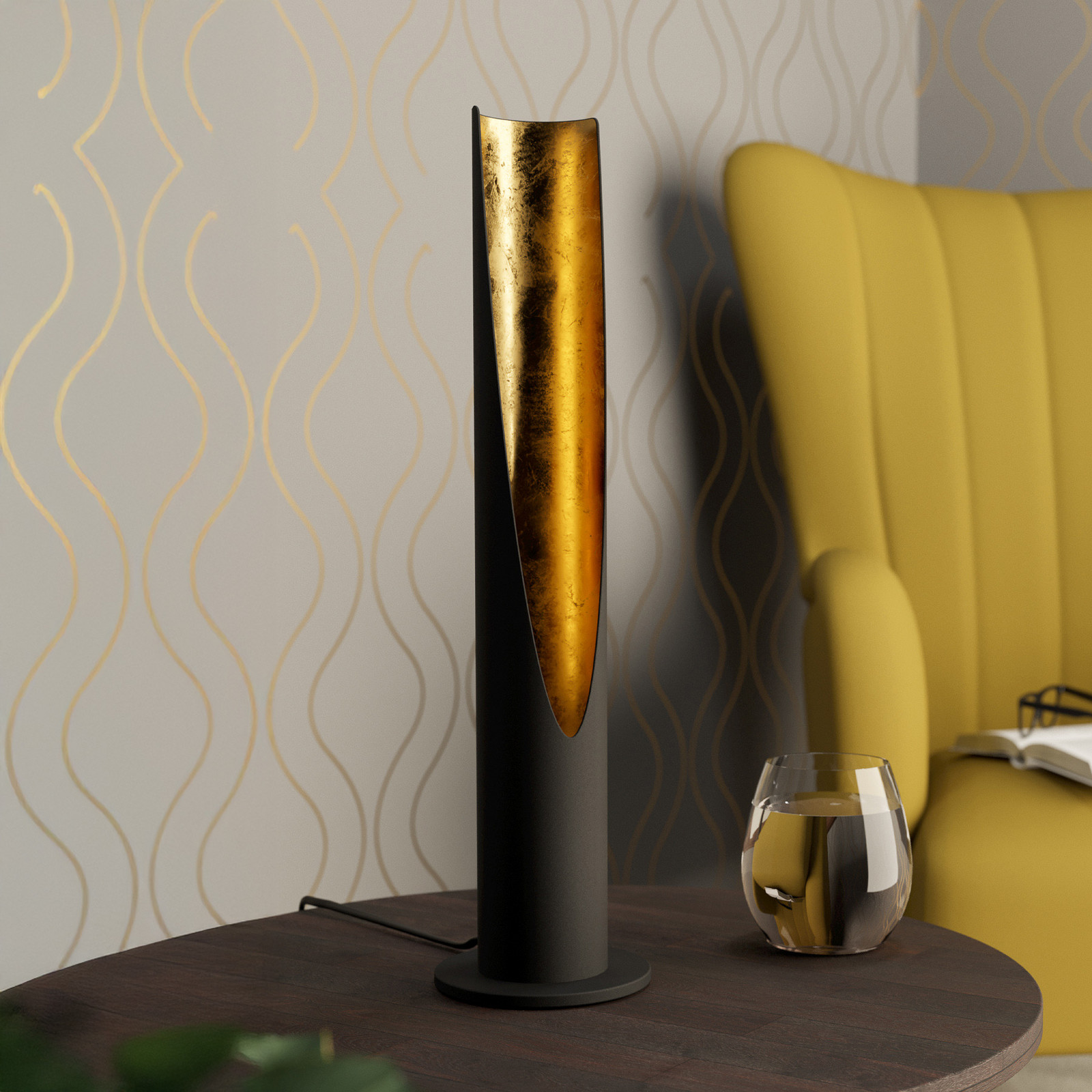 EGLO Barbotto lampă de masă LED în negru/auriu - Camera de zi / sufragerie - Modern - negru auriu - Metal