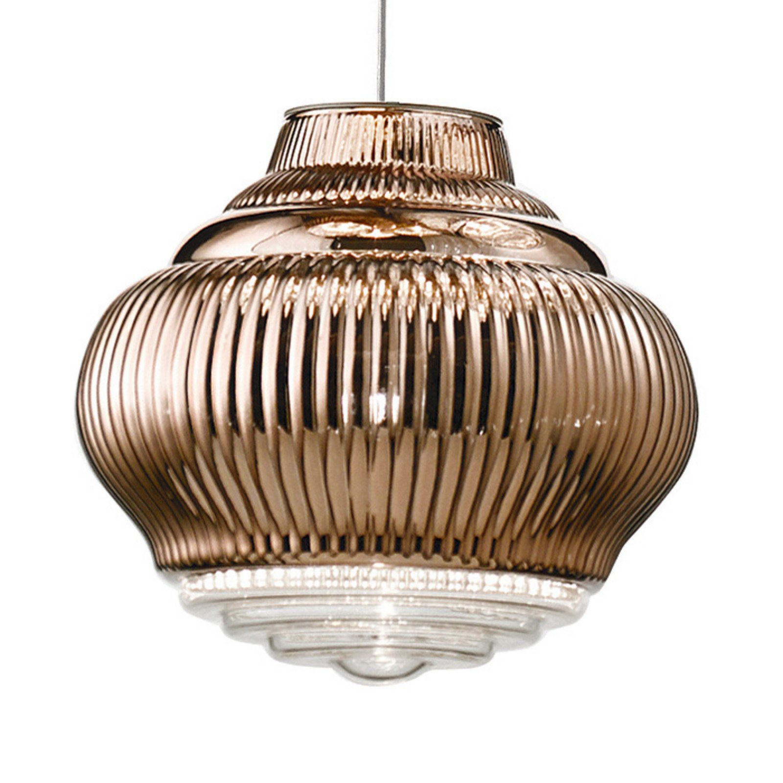 AILATI Bonnie lampă suspendată 130 cm bronz metalic - Camera de zi / sufragerie - modern - Sticlă