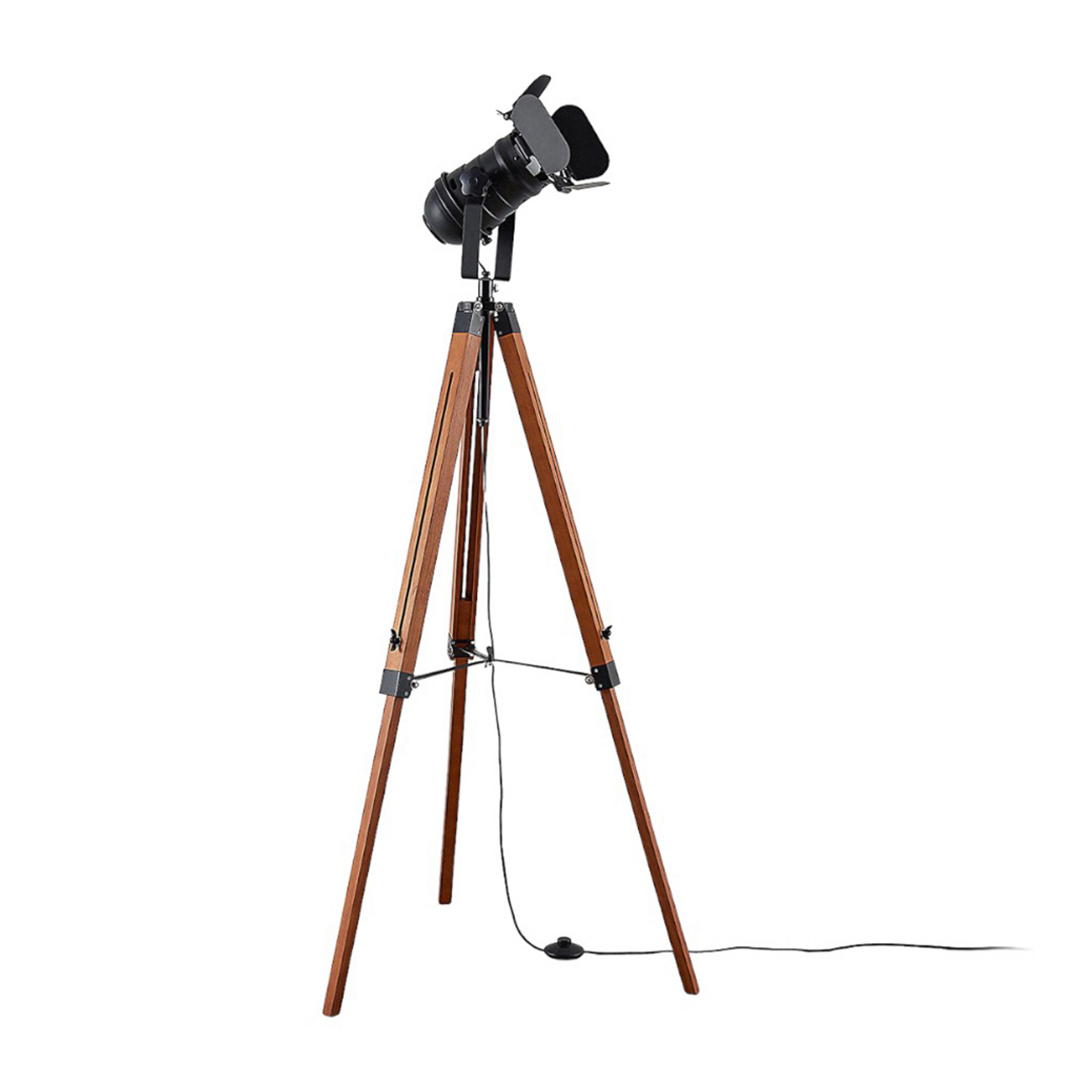 Hilma Candeeiro de Pé Wood/Black - Lindby
