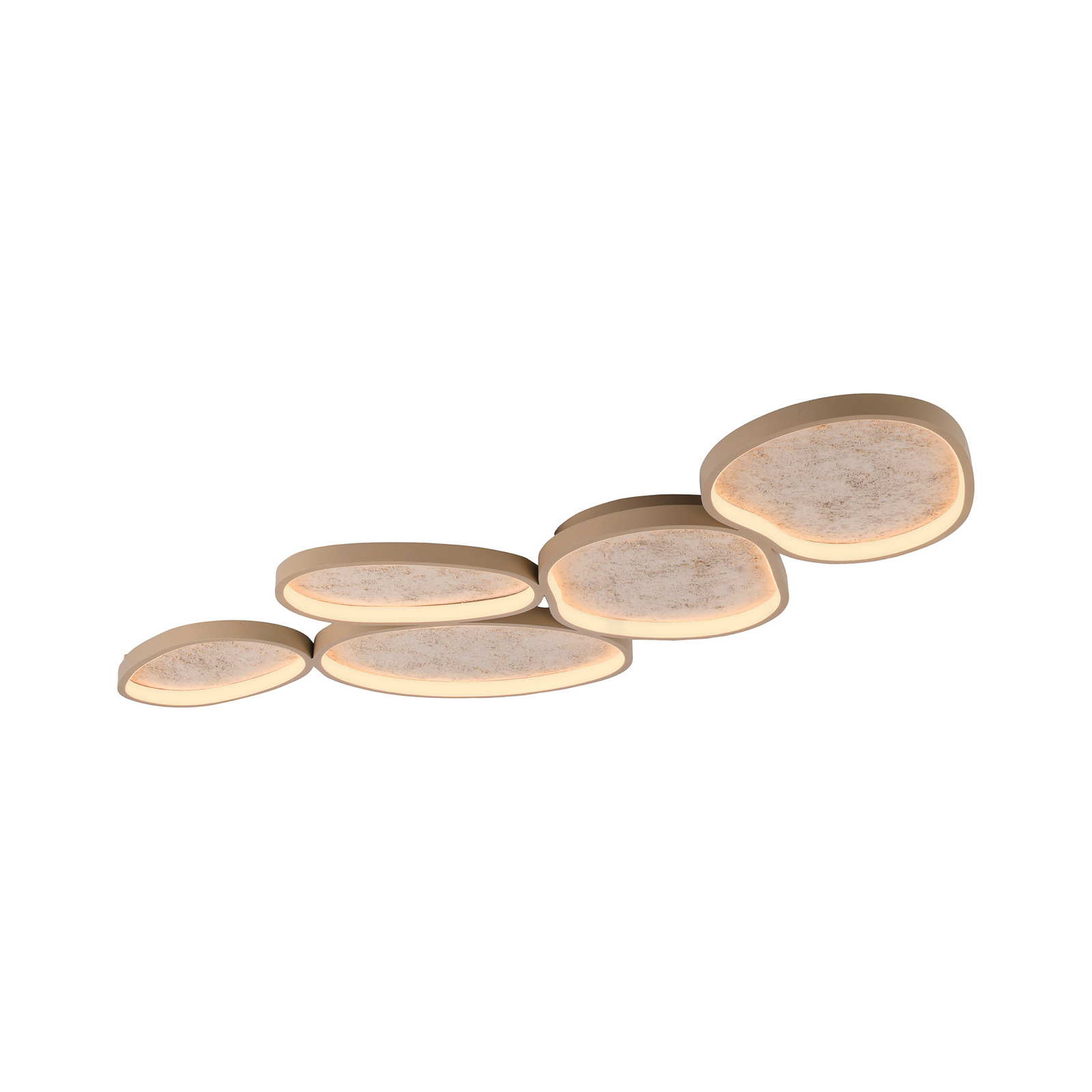 Moonbraker 5 LED ceiling light, sand beige, 3,000K, dimmable