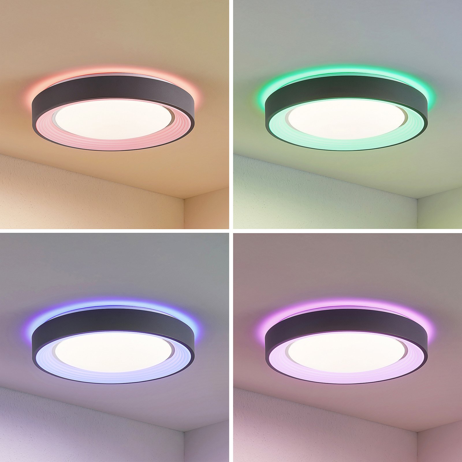 Lindum Taklampe White/Dark Grey - Lindby