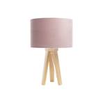 Lámpara de mesa trípode Rosabelle, rosa / natural