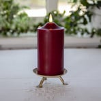 LED candle flame, height 17 cm, red real wax battery operated