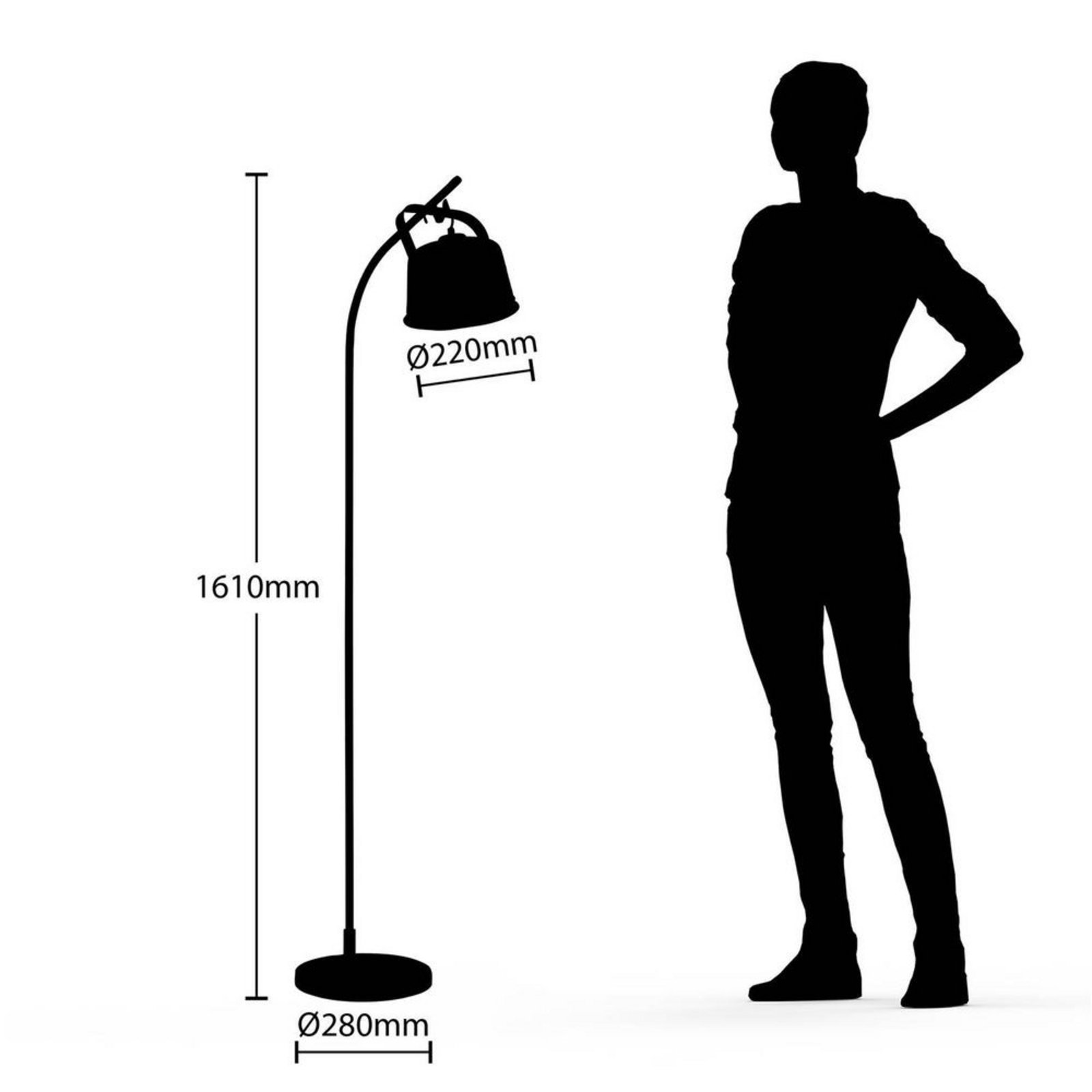Rubinjo Floor Lamp Wood/Black - Lindby