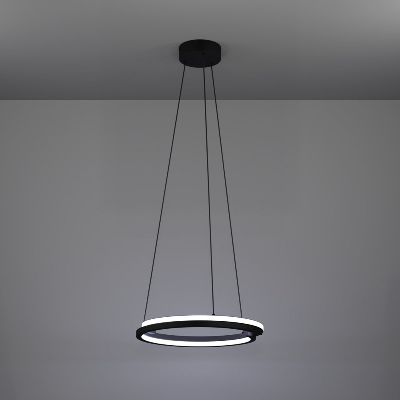 EGLO LED hanglamp MEZZOMONTE, zwart, Ø 48 cm, CCT