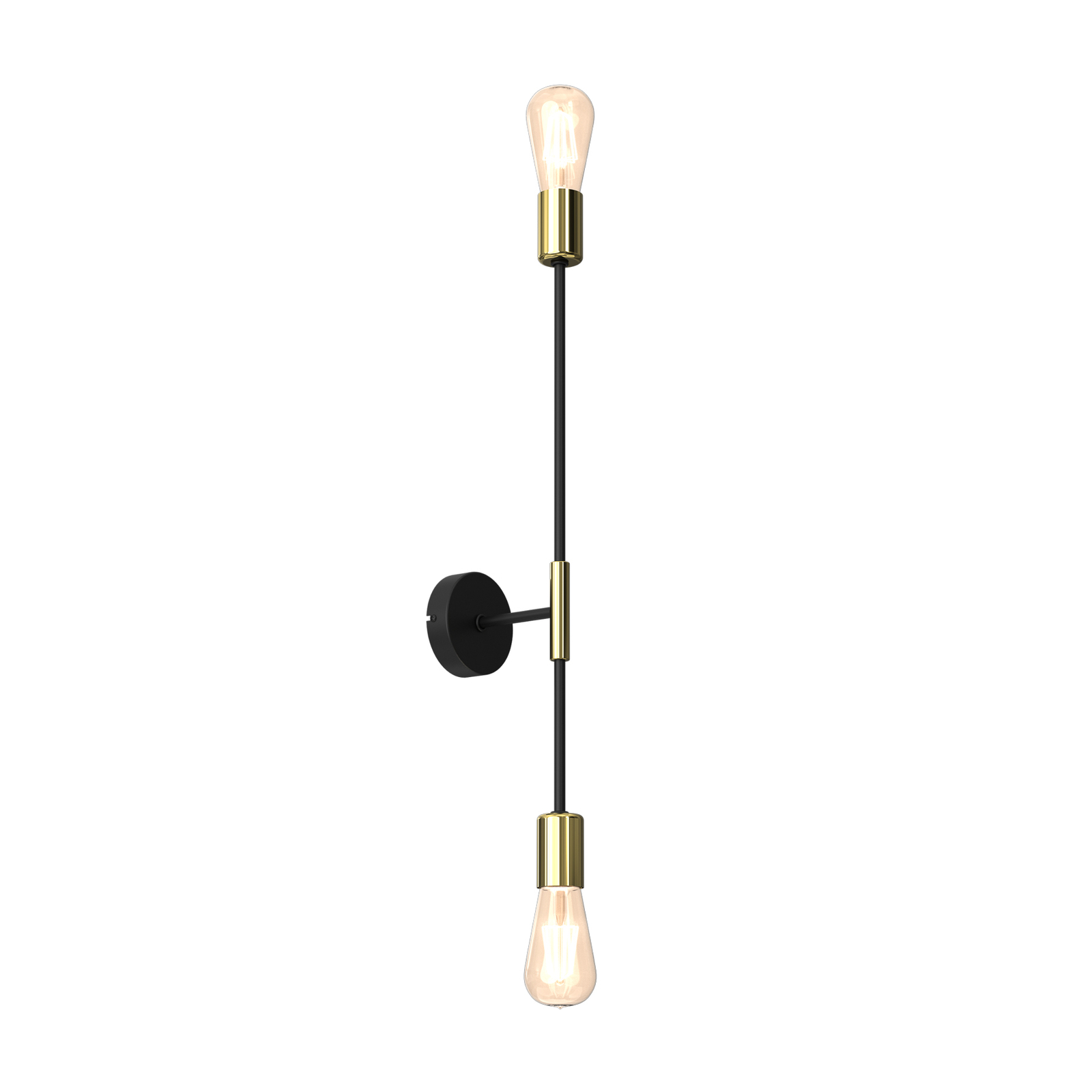 Wandleuchte Ilia, schwarz/gold, zweiflammig