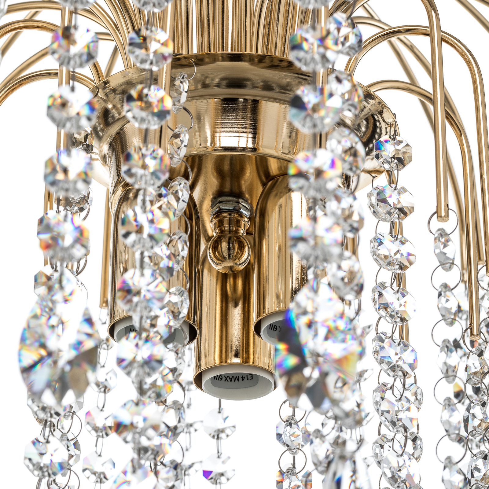 Lampa wisząca Pioggia z kryształami Ø40cm złota