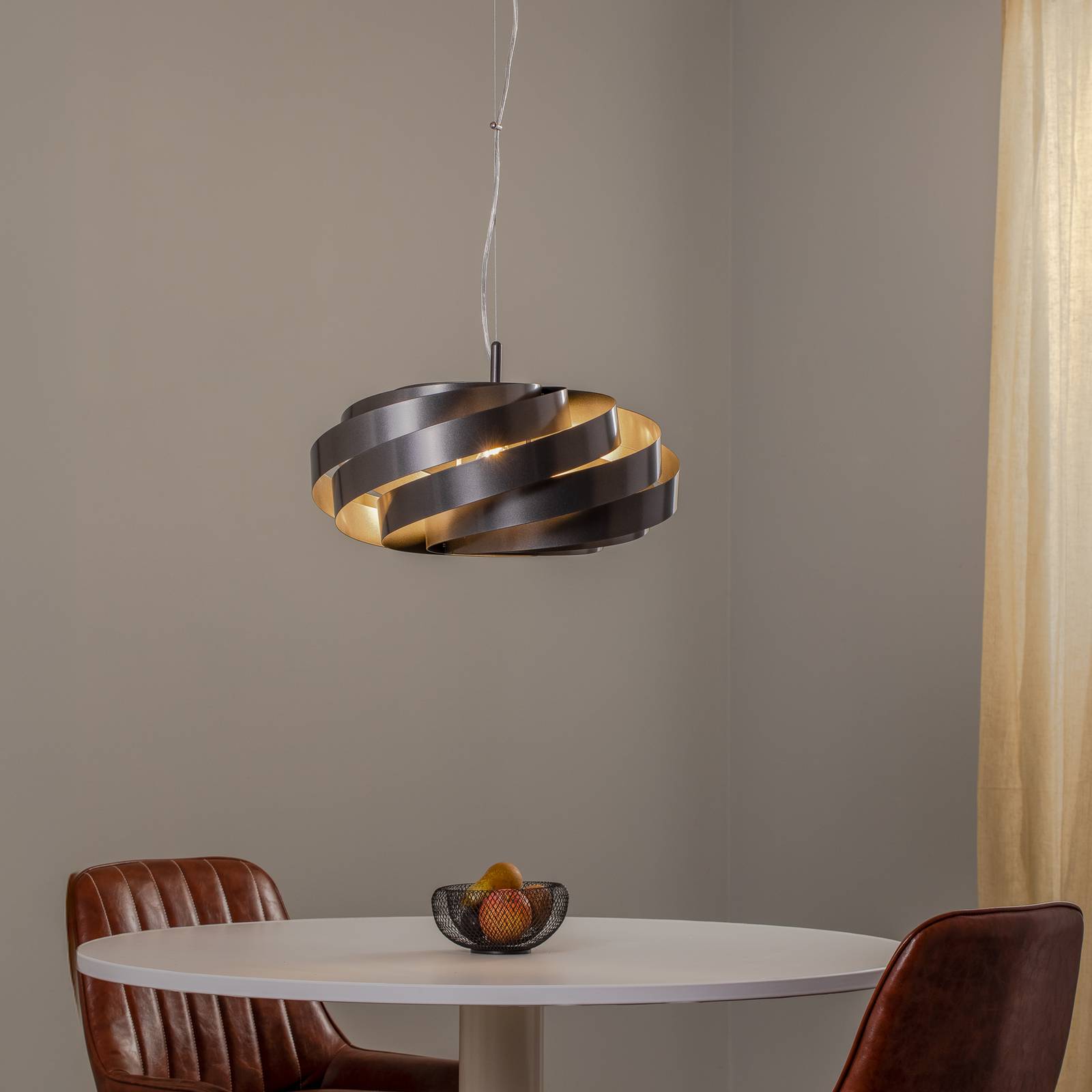 Lampa wisząca Vento, antracyt, Ø 50 cm