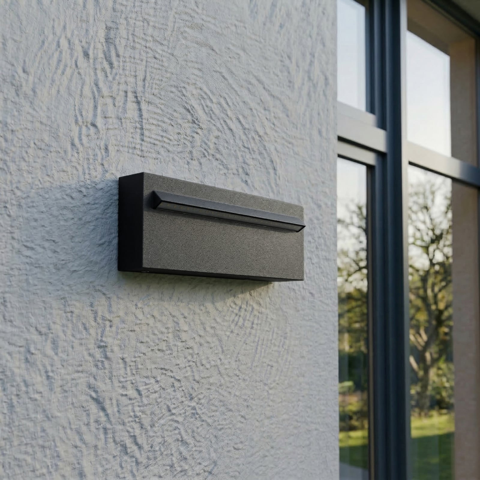 Lucande LED recessed wall light Joril, 25 cm, black, IP65 Lucande LED recessed wall light Joril, 25 cm, black, IP65