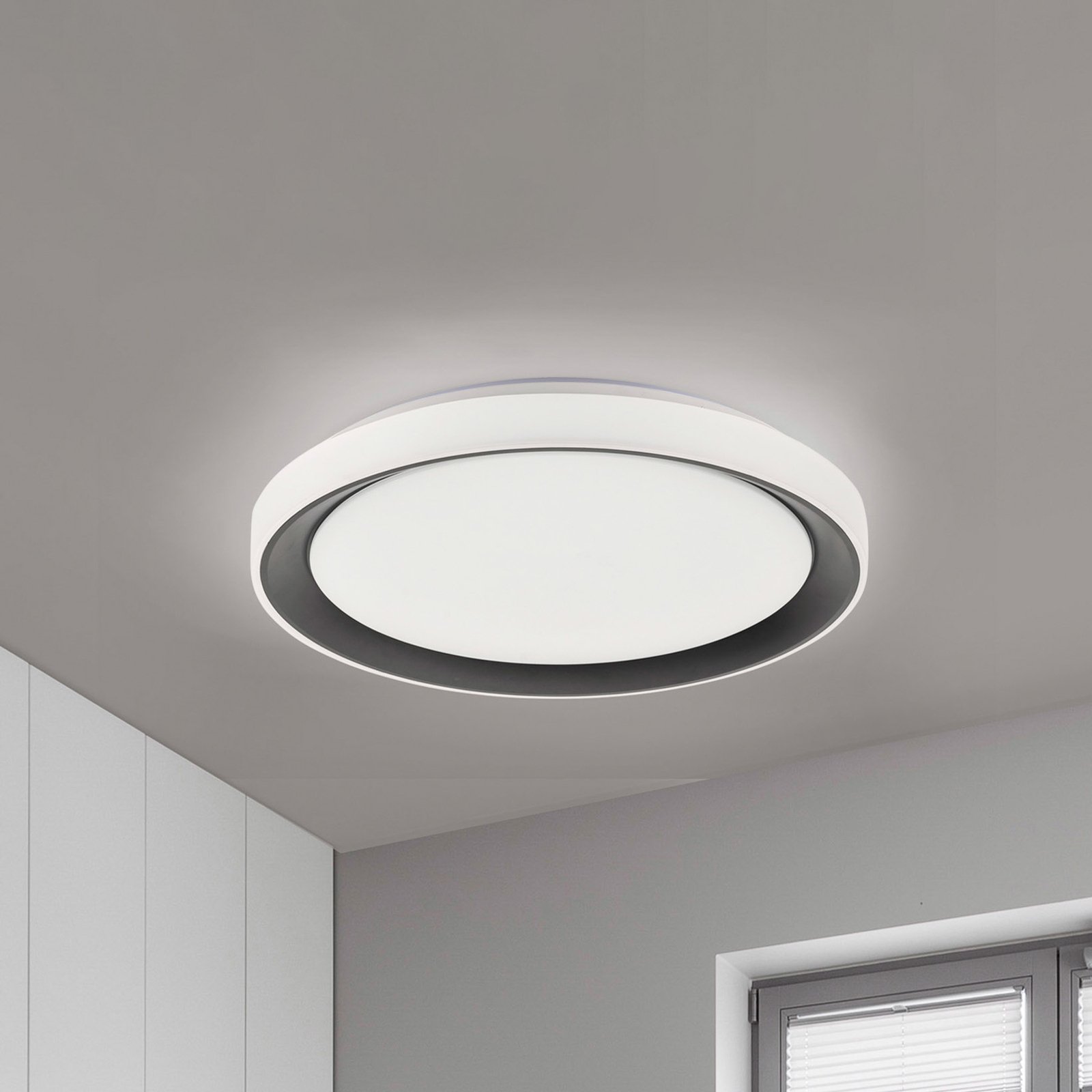 LOLA Smart Disc LED plafondlamp zwart/wit, RGBW