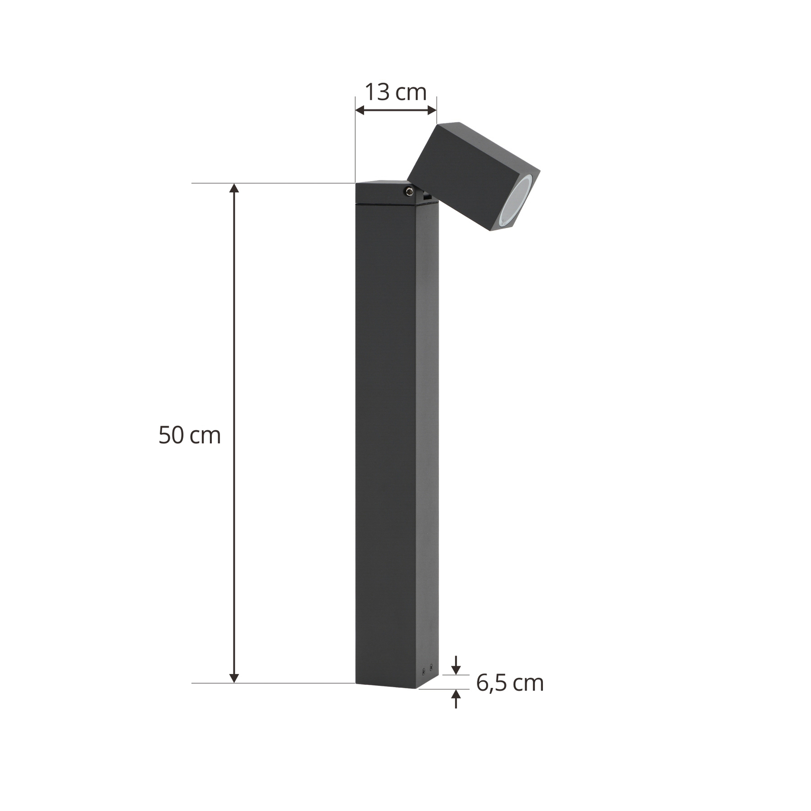 Lindby sokkellamp Othil, 50 cm hoog, grijs, aluminium