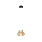 LED pendant light Deva, amber, glass, Ø 25 cm, CCT, dimmable