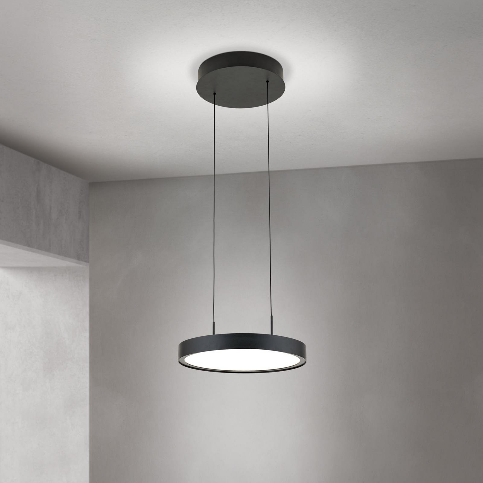 LED pakabinamas šviestuvas „Teide“, juodas, vienos lemputės, metalas, 2700 K