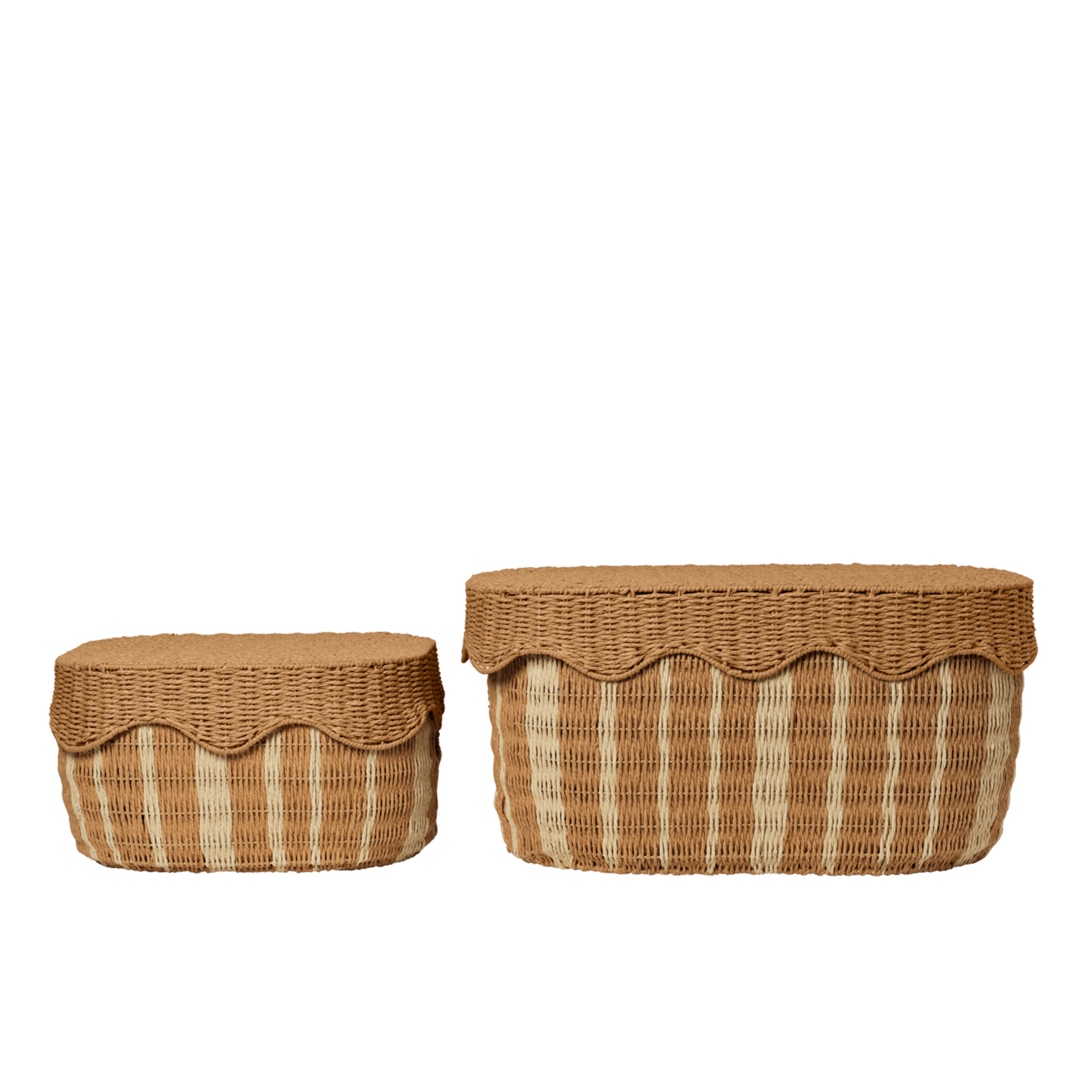 Boîte de rangement Rivan, papier brun, lot de 2 - ferm LIVING