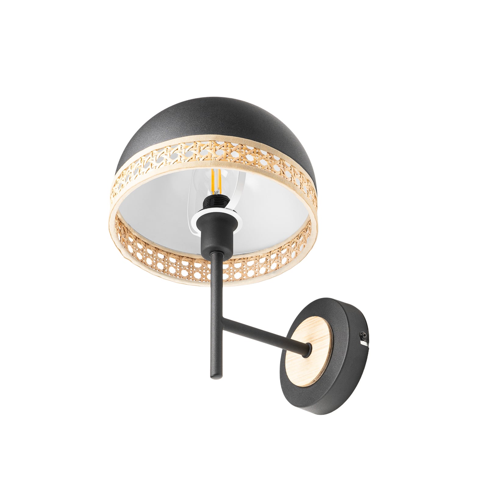Lonnaris Wall Lamp Black/Nature - Lindby Lonnaris Wall Lamp Black/Nature - Lindby