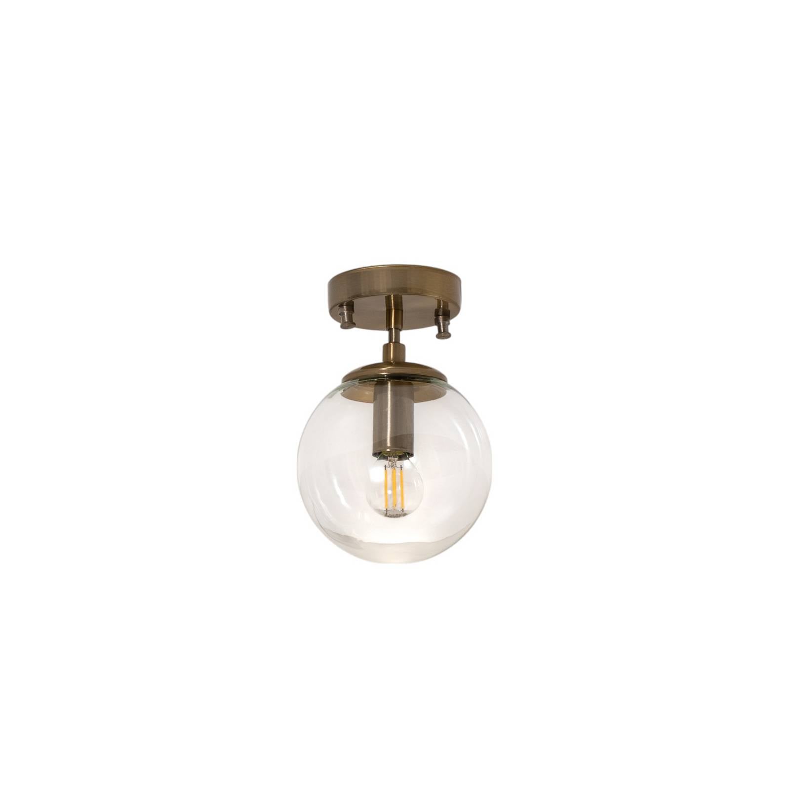 Deckenlampe Atmaca 10215, goldfarben antik, Glas klar Ø 15cm