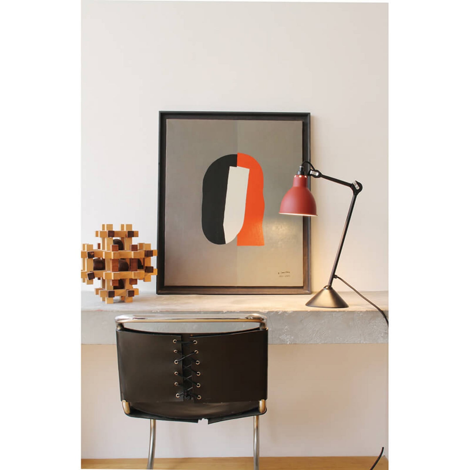 205 Bordlampe Rød/Sort Lampe Gras - Stue - Metal