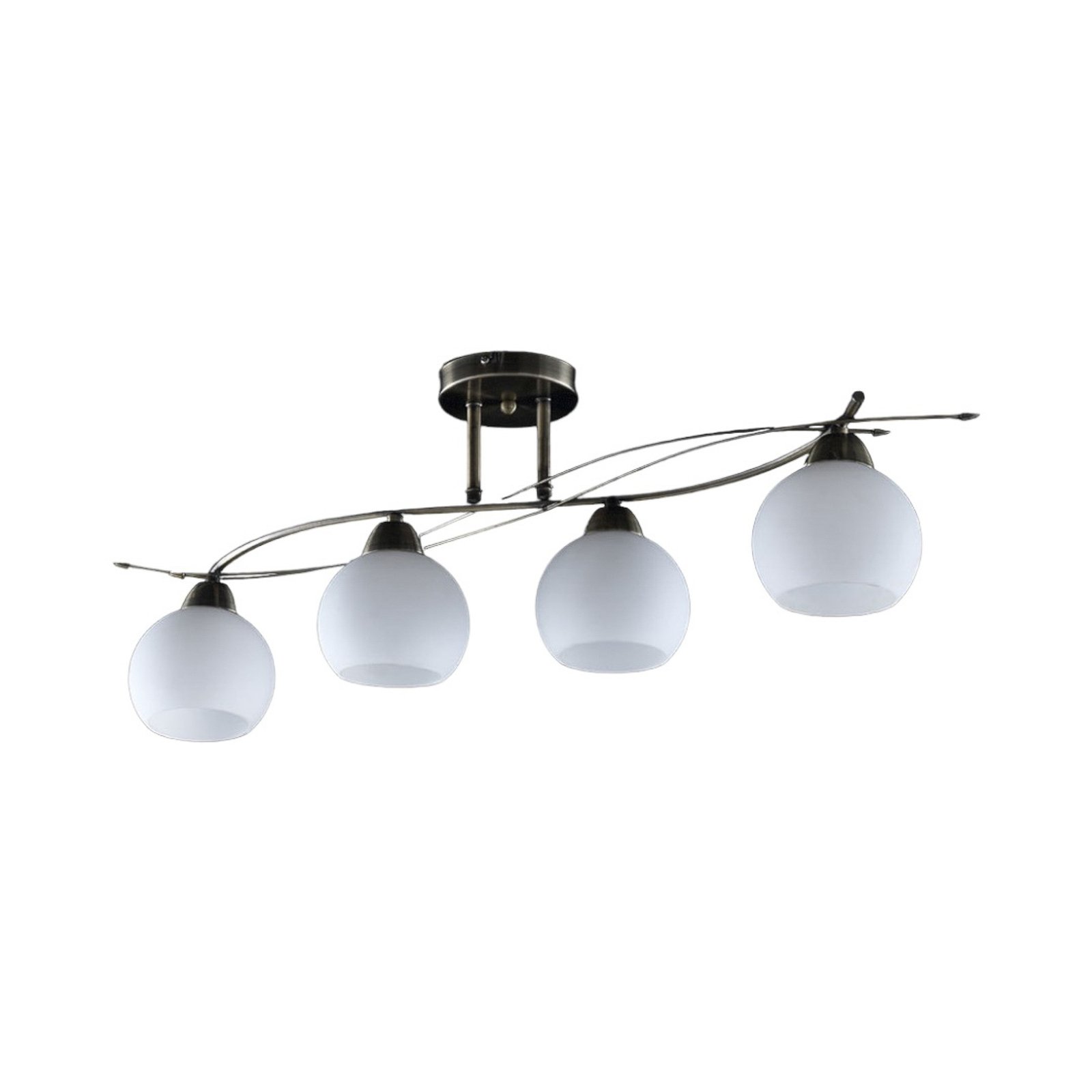 Leanda 4 Plafonnier Opal/Antique Brass - Lindby